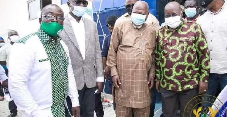 Mr Allotey Jacobs in a photoshoot with President Nana Akufo-Addo at one of the factories