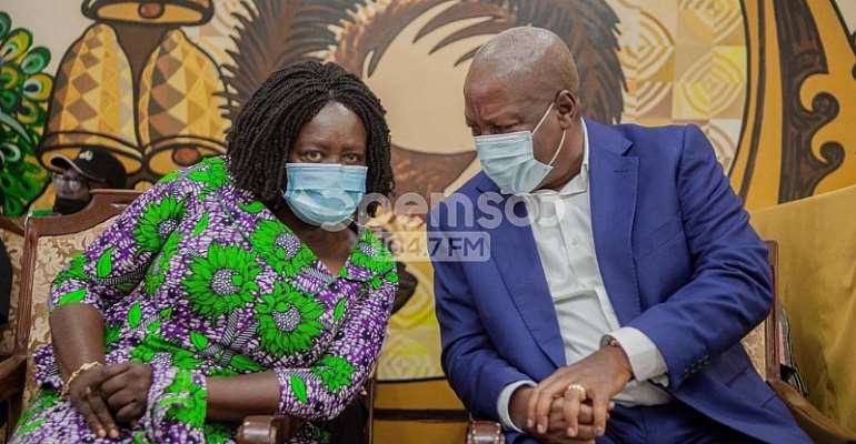 John Mahama and Prof. Jane Naana Opoku-Agyemang at Manhyia