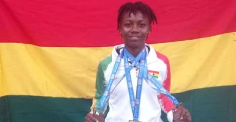 Ghana Female Weightlifter Winifred Ntumy Hails YEA Package