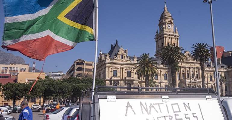Bikers protest against the tobacco ban at Parliament in Cape Town, South Africa.
- Source:
