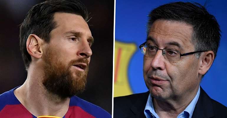 Lionel Messi and Barcelona President, Josep Maria Bartomeu