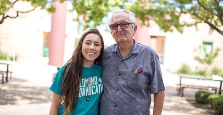 Teen, her 82-year-old grandpa go back to school at same college