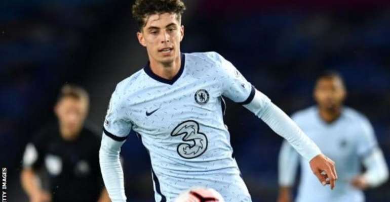 Kai Havertz played 80 minutes on his debut for Chelsea against Brighton on Monday