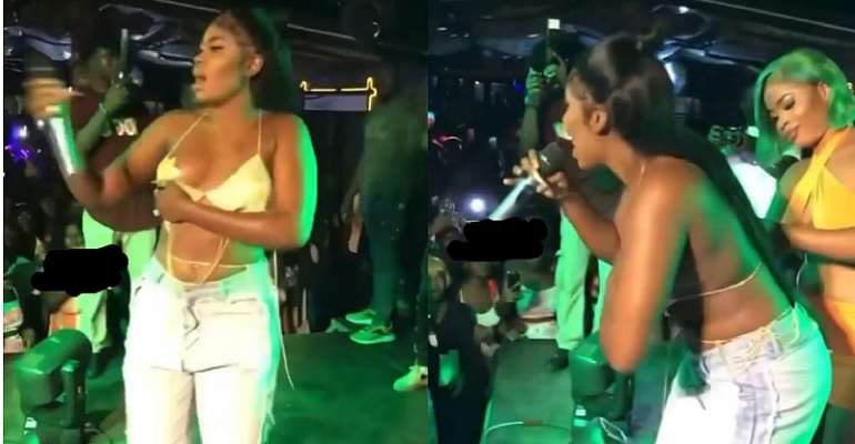 Watch the moment Yaa Jackson’s breast fell off during stage performance  (VIDEO)