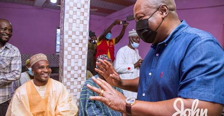 Mahama pays courtesy call on chiefs, Catholic Bishop in Bono East on thank-you tour