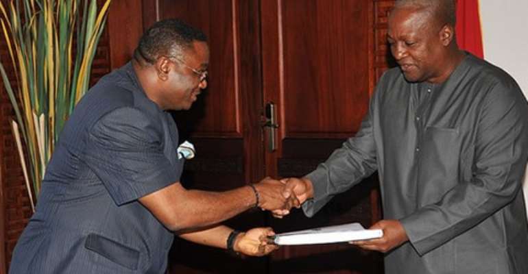 President Mahama receives copy of the GYEEDA report which has now been released