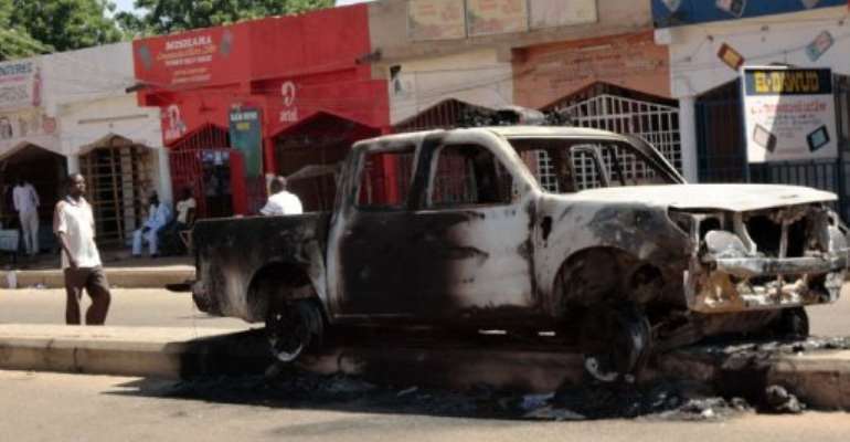 Heavy violence broke out in Damaturu last week. By Aminu Abubakar (AFP)