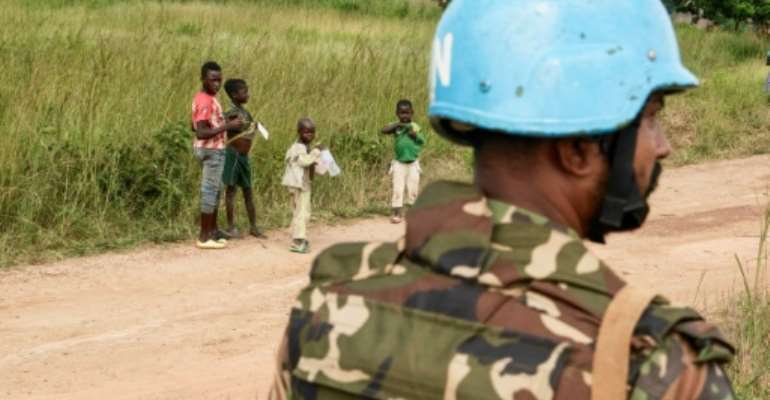 A UN soldier, part of MINUSCA mission in CAR where militia fighters are upsetting attempts to register voters for the presidential election in December. By Camille Laffont (AFP)