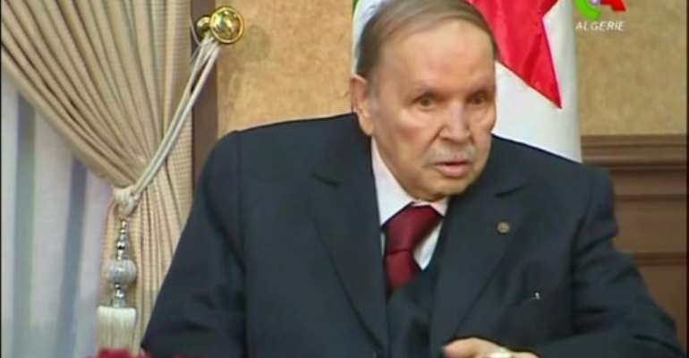 Algerian President Abdelaziz Bouteflika has rarely appeared in public since suffering a stroke in 2013. By - (CANAL ALGERIE/AFP/File)