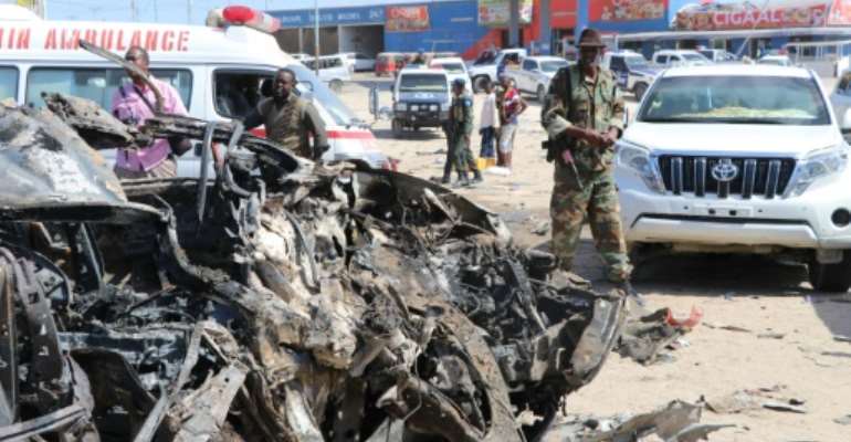 Al-Shabaab last month detonated a car-bomb in Mogadishu, killing 81 people. By Abdirazak Hussein FARAH (AFP/File)