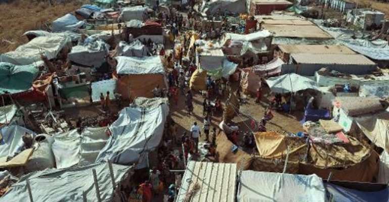 Internally displaced people (IDPs) at the UNMISS base in Malakal, South Sudan, on February 6, 2014. By Carl de Souza (AFP/File)