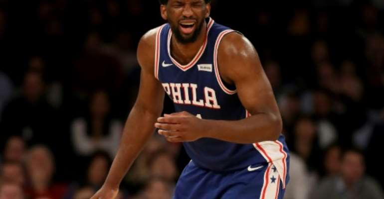 Cameroon-born Joel Embiid is among the African stars who could be featured in live telecasts on the new NBA Africa YouTube channel. By ELSA (GETTY IMAGES NORTH AMERICA/AFP/File)