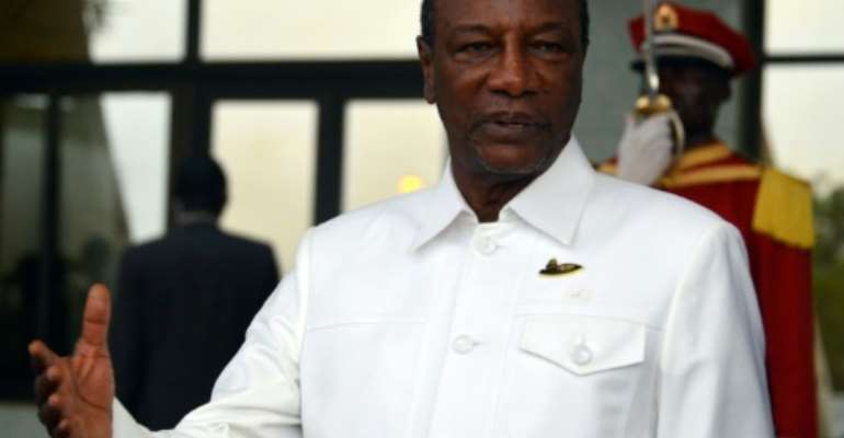 Conde, pictured during a visit to Burkina Faso in 2017. By Ahmed OUOBA (AFP/File)
