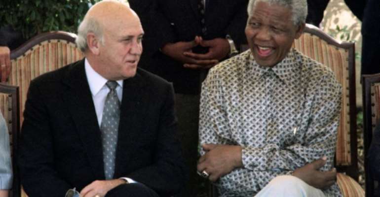 De Klerk set in motion the demise of the country's racist regime in 1990 when he ordered anti-apartheid hero Nelson Mandela's release from prison and later served under him in a unity government. By Gary BERNARD (AFP)