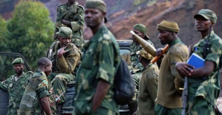 Democratic Republic of Congo (FARDC) soldiers deployed near Goma on September 4, 2013. By Carl de Souza (AFP/File)