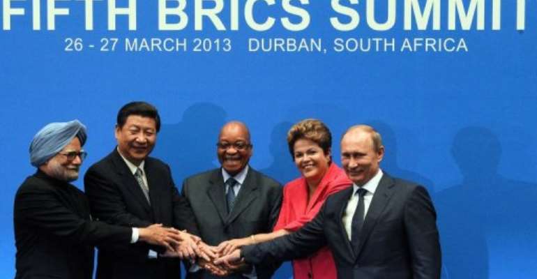 Leaders from the BRICS group of emerging powers, Durban, South Africa, March 27, 2013. By Alexander Joe (AFP/File)
