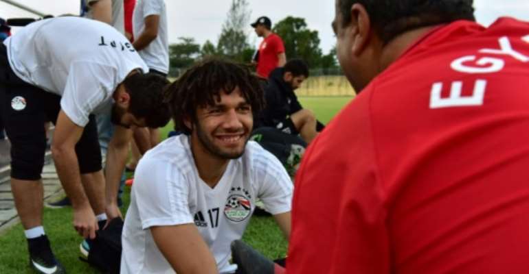 Egypt's players attend a training session in Libreville on February 4, 2017, on the eve of the 2017 Africa Cup of Nations final against Cameroon. By ISSOUF SANOGO (AFP)