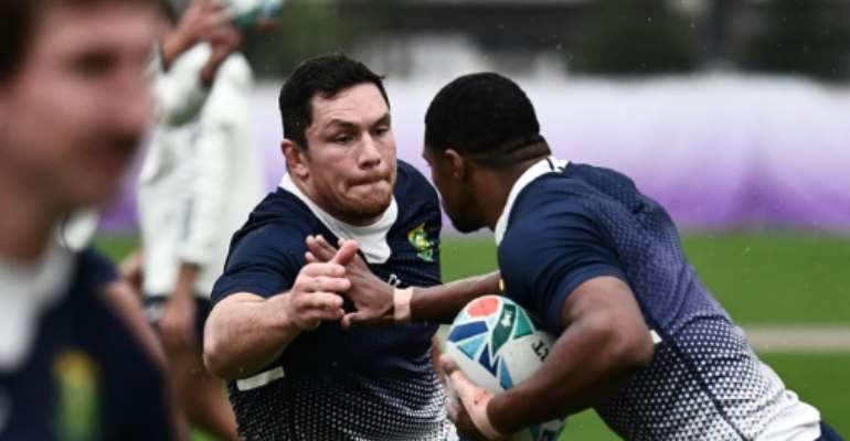 Francois Louw (L) is one of the Springboks players who are based in England. By Anne-Christine POUJOULAT (AFP)