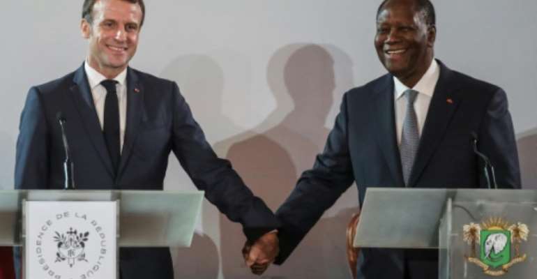 French President Emmanuel Macron accused Russia and Turkey of stoking anti-French sentiment in Africa. By ludovic MARIN (AFP/File)