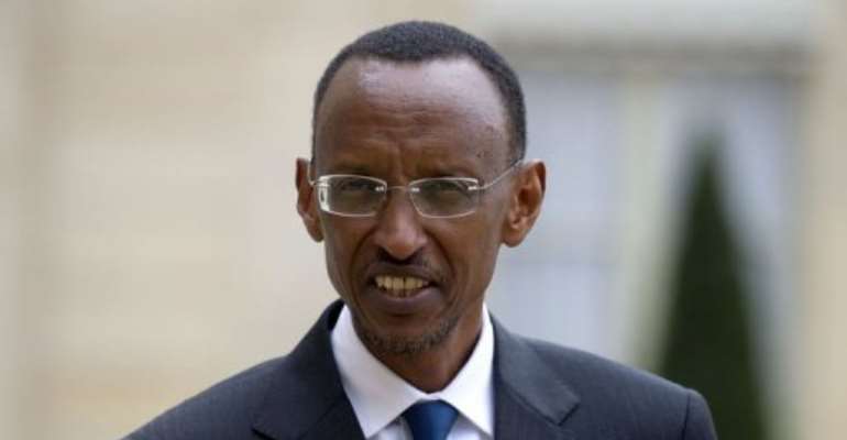 Paul Kagame at the Elysee Palace in Paris in 2011. By Fred Dufour (AFP/File)
