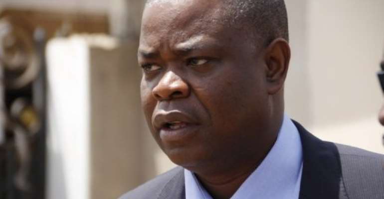 Former Ivory Coast budget minister Justin Kone Katinan, leaves court on June 11, 2013 in Accra. By Chris Stein (AFP/File)