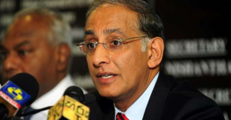 Haroon Lorgat (R) was chief executive of the International Cricket Council for four years from 2008. By LAKRUWAN WANNIARACHCHI (AFP)