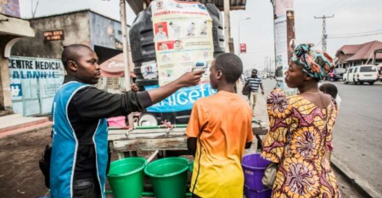 Health watchdogs in Goma have stepped up anti-Ebola measures, including temperature checks for signs of fever. By PAMELA TULIZO (AFP)