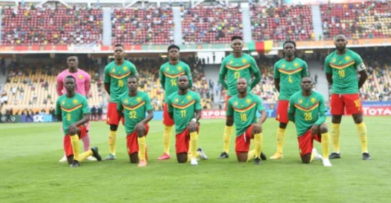 Hosts Cameroon pose before defeating Zimbabwe last Saturday in the African Nations Championship opener.. By - (AFP)