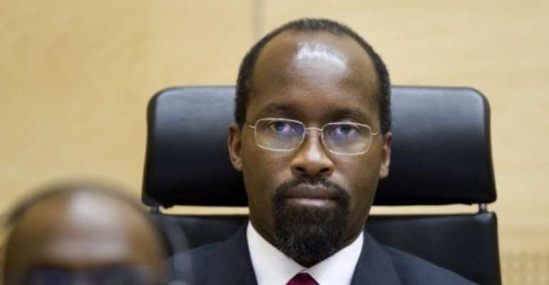 Callixte Mbarushimana makes his initial appearance before the International Criminal Court in The Hague in January. By Jerry Lampen (AFP/POOL/File)