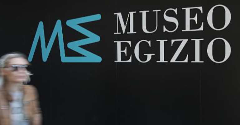 A visitor at the Egyptian Museo delle Antichita Egizie in Turin, the only museum other than the Cairo Museum that is dedicated solely to ancient Egypt art and culture, on March 31, 2015. By Marco Bertorello (AFP/File)