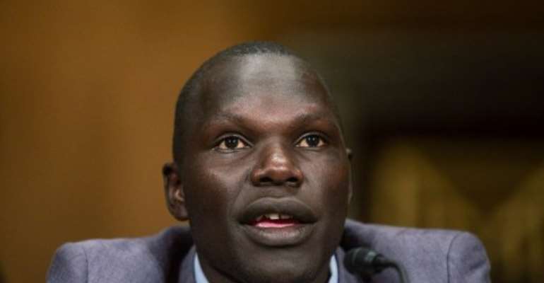 Jacob Acaye, a former LRA abductee whose story was highlighted in the recent KONY 2012 video. By Brendan Hoffman (AFP/Getty Images)