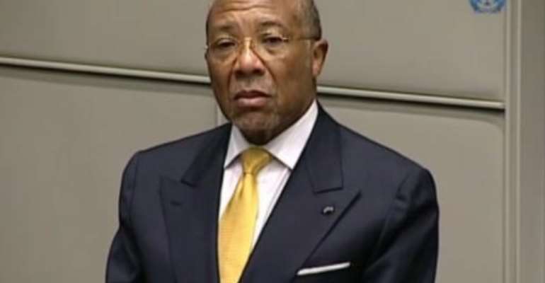 A TV grab released by the Special Court for Sierra Leone shows Liberian ex-president Charles Taylor being sentenced for war crimes on May 30, 2012 in Leidschendam. By (SPECIAL COURT FOR SIERRA LEONE/AFP/File)