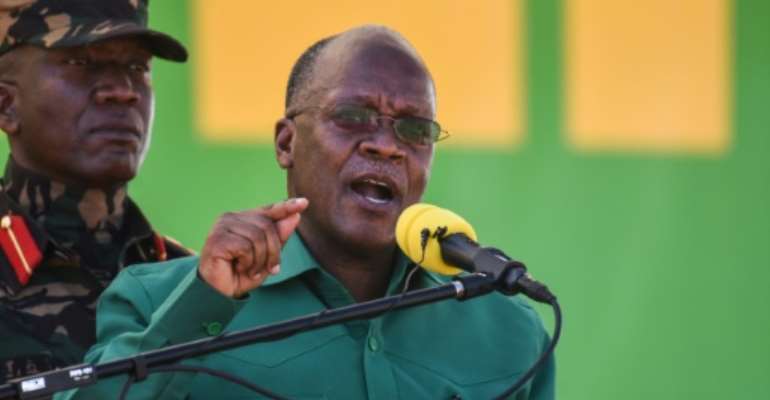 Magufuli, pictured in August at the start of his electoral campaign, has been accused of steering Tanzania towards autocracy. By ERICKY BONIPHACE (AFP/File)