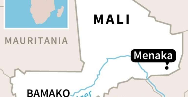 Map of Mali locating the region of Menaka where the death toll from an attack by armed militants rose from 12 to 27 people. By AFP (AFP/File)