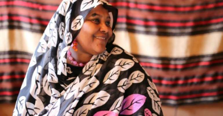 Mariam al-Mahdi, the deputy leader of Sudan's opposition Umma party, talks to an AFP journalist in this file picture taken on January 3, 2016. By TOM LITTLE (AFP/File)