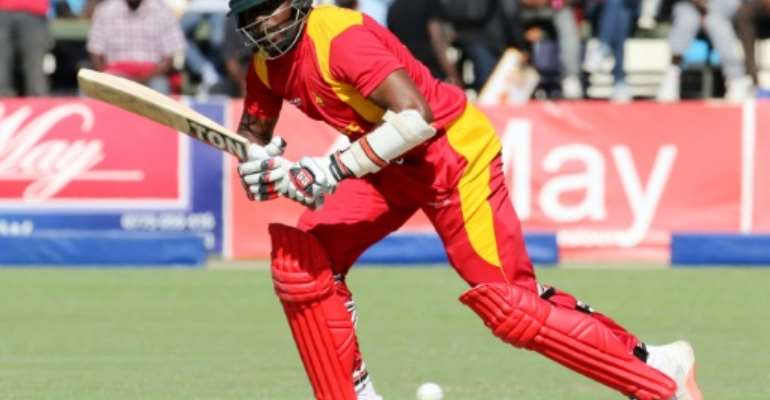 Zimbabwe batsman Hamilton Masakadza, pictured on August 2, 2015, hit 83 runs against Afghanistan in an ODI. By Jekesai Njikizana (AFP/File)