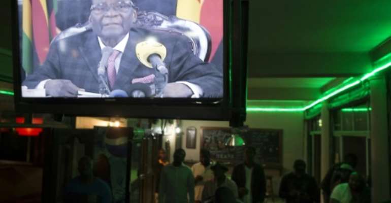 Millions of Zimbabweans tuned in to Mugabe's TV announcement on November 19 -- but he confounded expectations that he would step down. By STR (AFP)