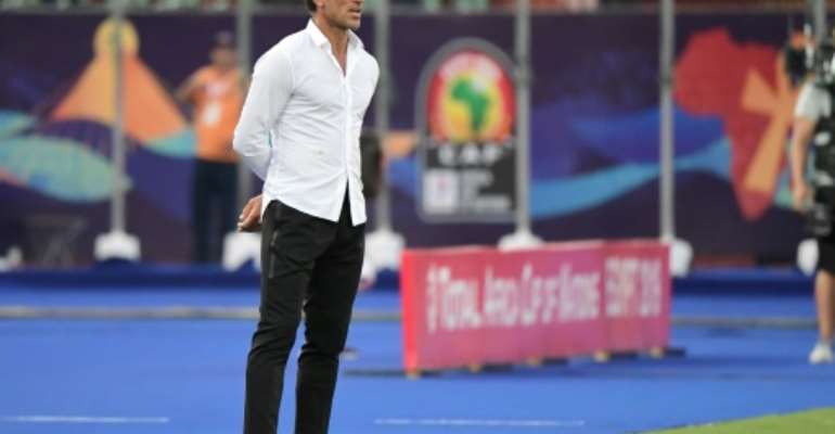 Morocco coach Herve Renard watches an Africa Cup of Nations Group D match against Namibia in Cairo. By JAVIER SORIANO (AFP)