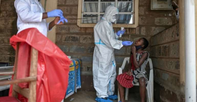 Nairobi authorities launched free coronavirus tests in the sprawling slum of Kibera last month. By TONY KARUMBA (AFP)
