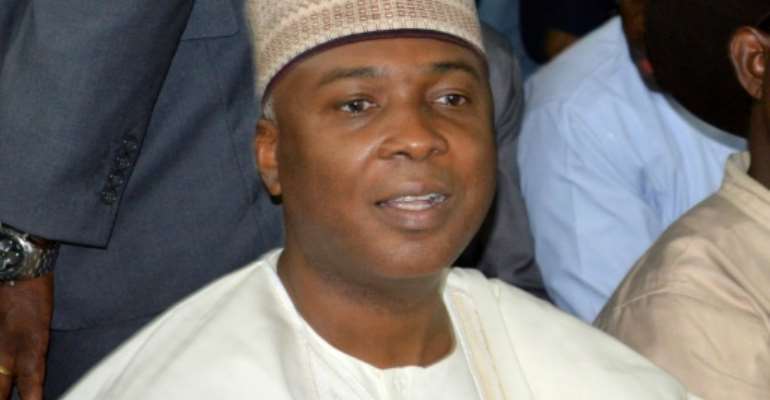 Nigerian Senate President Bukola Saraki, pictured in September 2015 during his trial on corruption charges. He was cleared this month. By - (AFP)