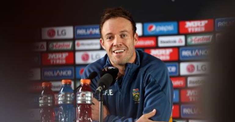 South Africa's captain AB de Villiers speaks to the media ahead of their Cricket World Cup semi-final match against New Zealand, at Eden Park in Auckland, on March 23, 2015. By Michael Bradley (AFP)