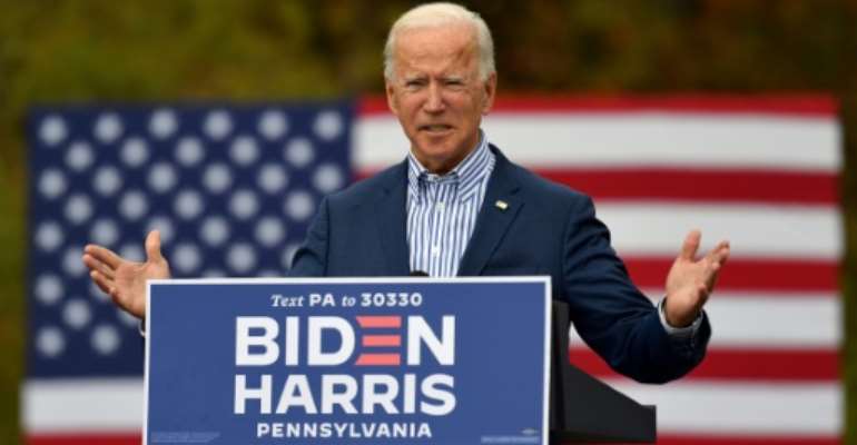 Out of 3,097 people polled across 18 Middle East and North African countries, around 39 percent favoured Democratic presidential candidate Joe Biden (pictured October 24, 2020) while only 12 percent opted for US President DonaldTrump. By ANGELA WEISS (AFP/File)