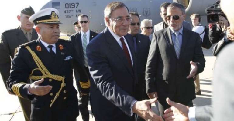 US Defence Secretary Leon Panetta will stay only a few hours in Libya. By Pablo Martinez Monsivais (AFP)