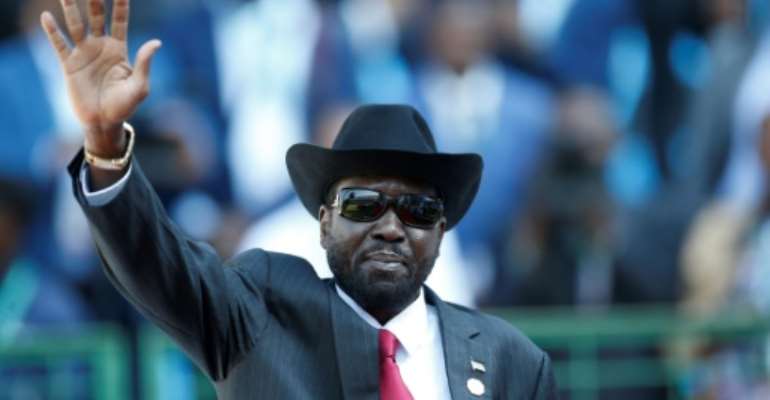 President of South Sudan Salva Kiir has appealed to countrymen to embrace peace. By SIPHIWE SIBEKO (POOL/AFP)