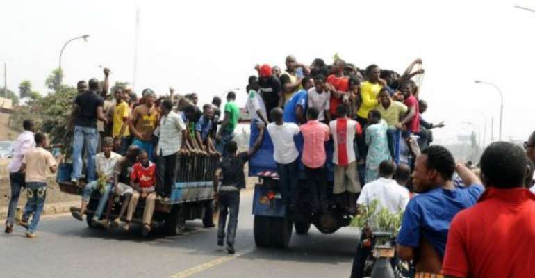 The strike this week has brought hundreds of thousands of people out into the streets in protest. By Pius Utomi Ekpei (AFP)