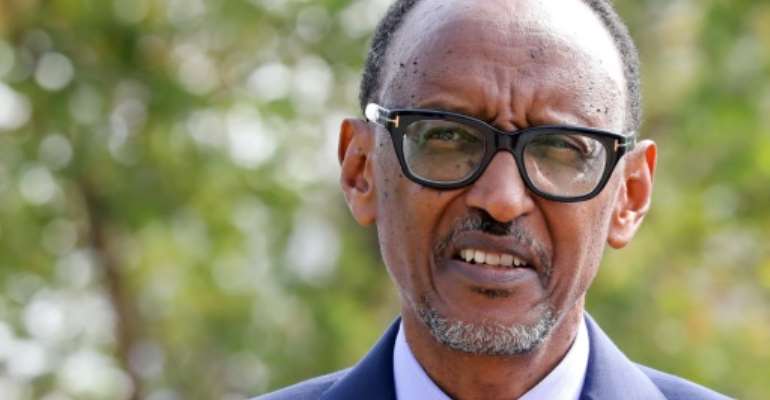 Rwanda's President Paul Kagame speaks with the media during the 17th Francophone countries summit in Yerevan on October 12, 2018. By Ludovic MARIN (AFP/File)