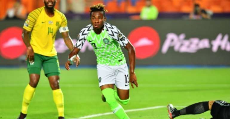 Samuel Chukwueze scored the opening goal in a 2-1 win over South Africa in the quarter-finals. By Giuseppe CACACE (AFP/File)