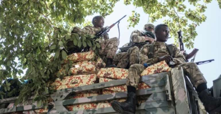 Special forces troops, pictured last month in the Tigrayan city of Alamata. By EDUARDO SOTERAS (AFP/File)