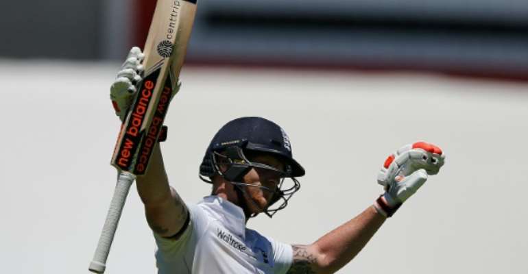 England batsman Ben Stokes celebrates a double century during day two of the second Test against South Africa in Cape Town on January 3, 2016. By Marco Longari (AFP)