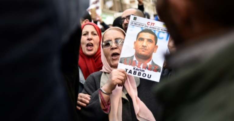 Tabbou is a popular figure among Hirak protesters. By RYAD KRAMDI (AFP/File)